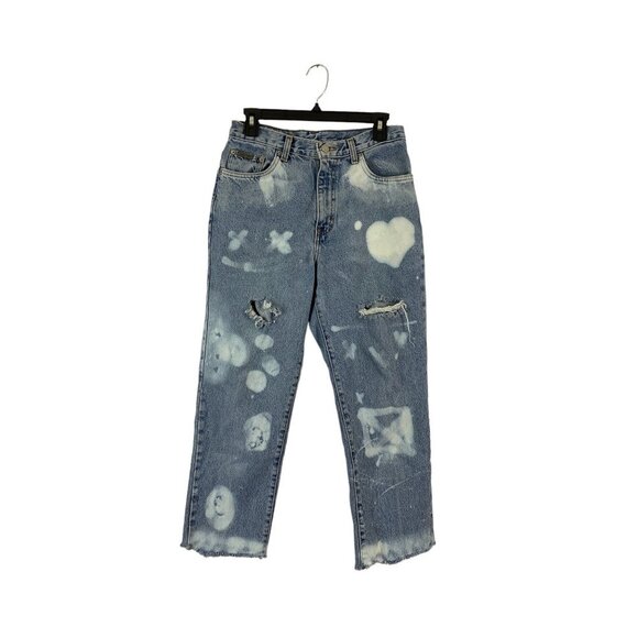 Calvin Klein Women's Classic Double Wash Distressed Jeans - Picture 1 of 7